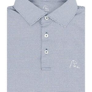 NWT Rhoback The Whaler Heather Stripe Men's Short Sleeve Performance Polo L